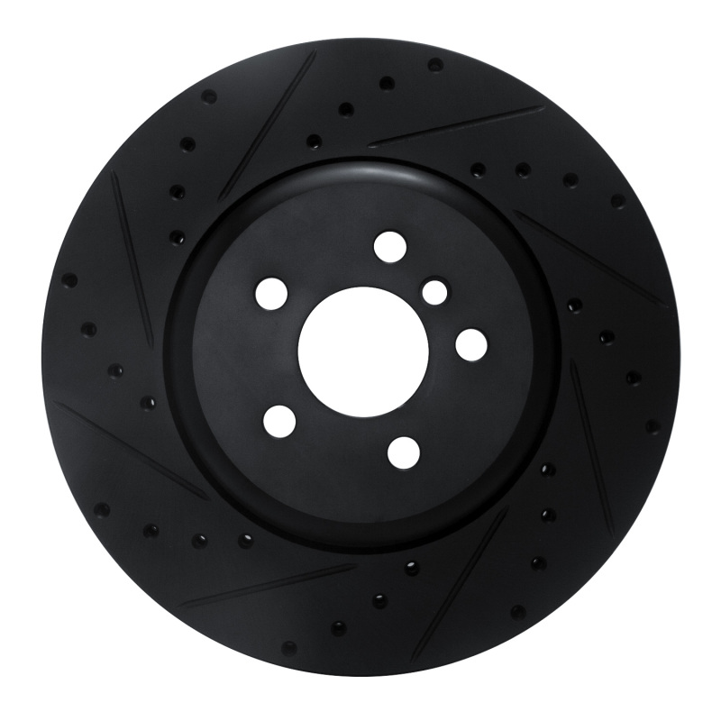 BMW 430I Brake Rotor (1) - Front Left - R1 Concepts - Drilled & Slotted - Black - `17-`25